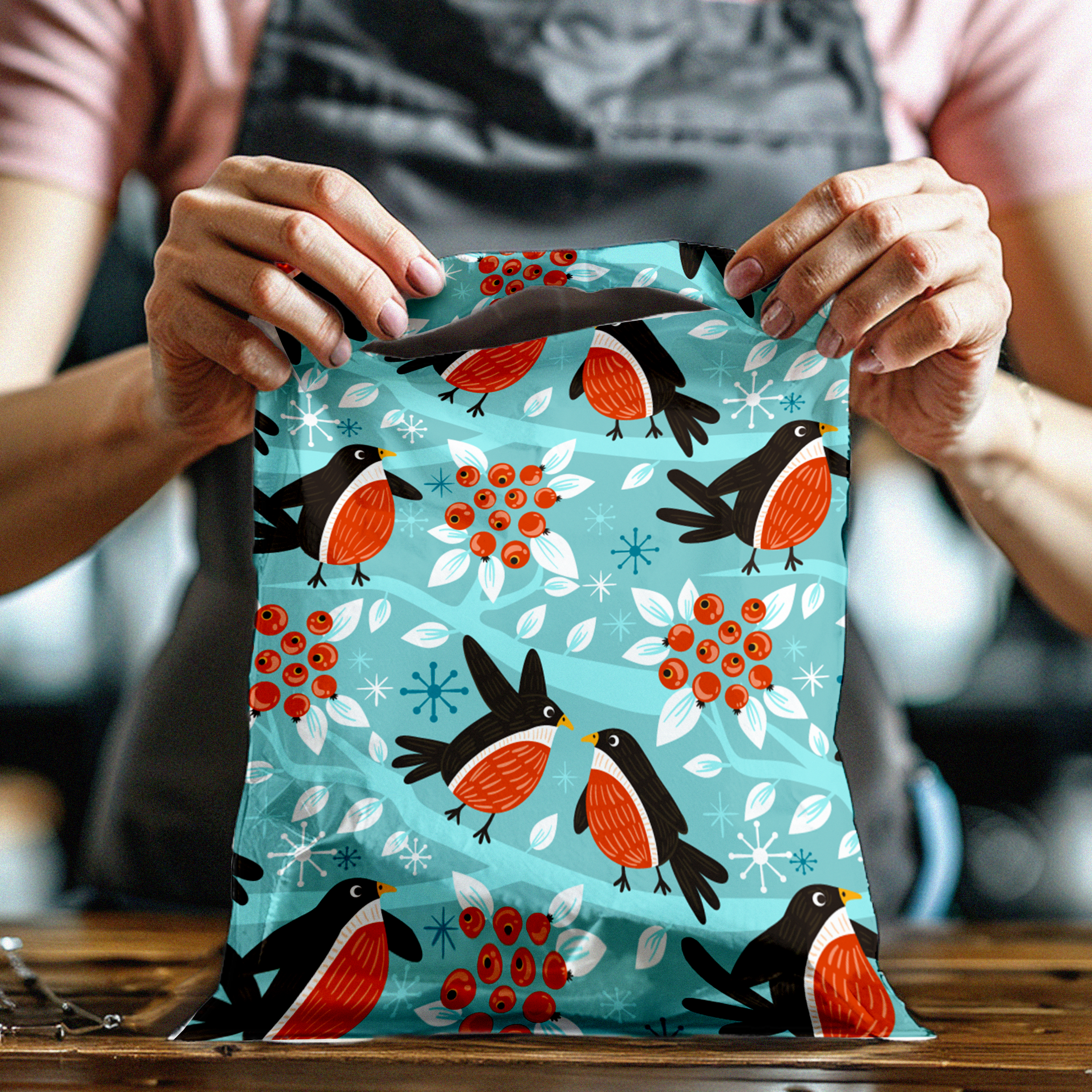 10x13 Birds & Berries Poly Mailers – Shipping Bags for Small Business