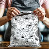 12x15 Black and White Sketched Floral Designer Poly Mailers Shipping Envelopes Premium Printed Bags