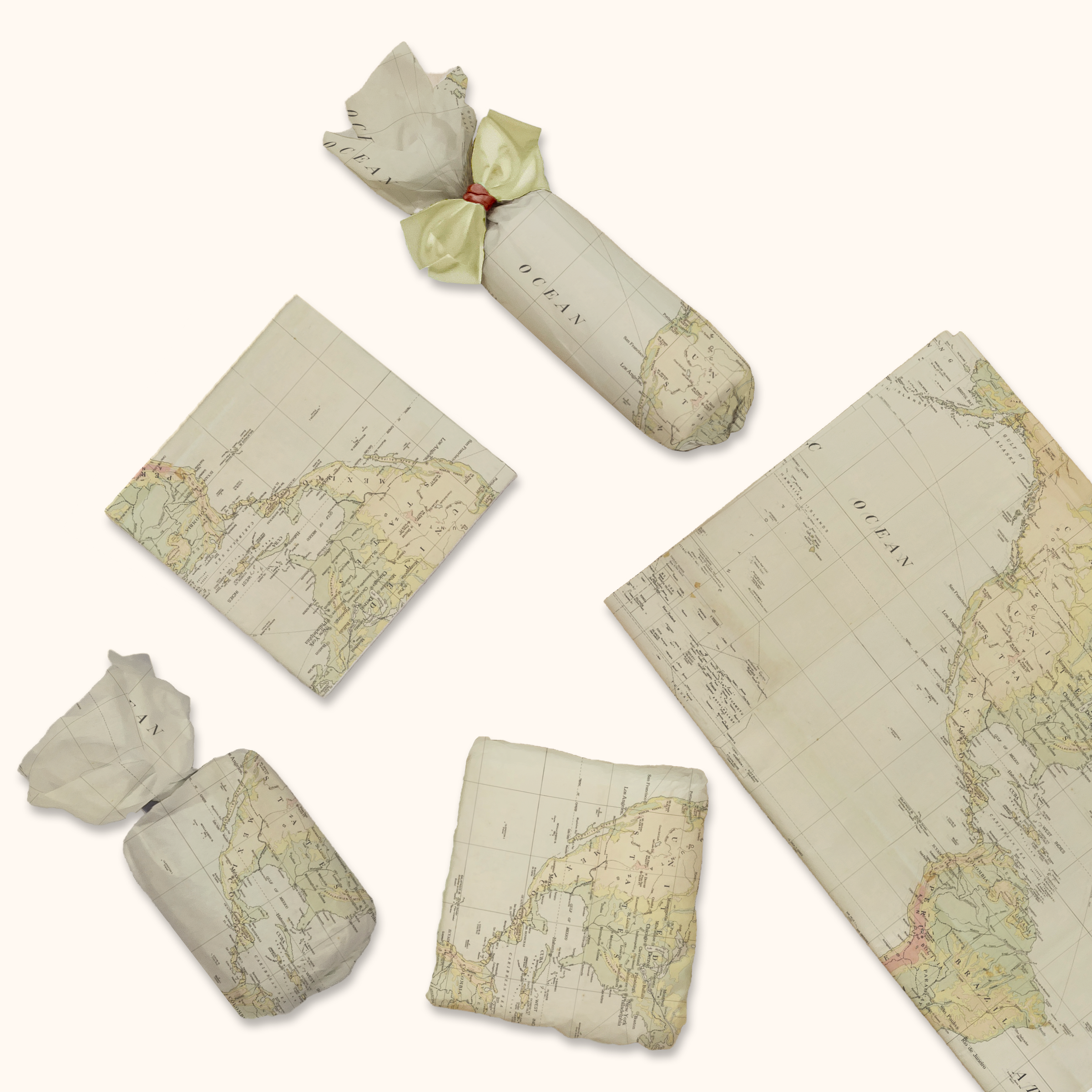 Map 20x30 Tissue Paper – Gift Wrapping & Boutique Packaging