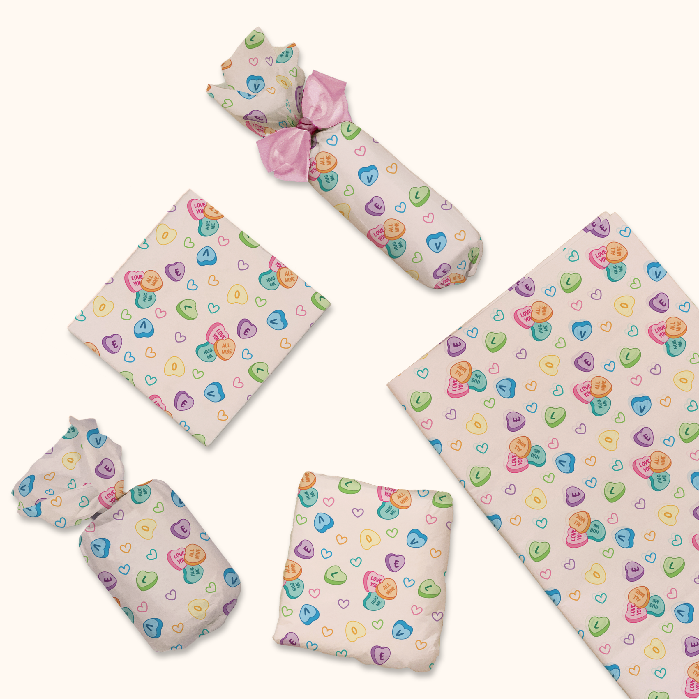 Candy Hearts 20x30 Tissue Paper – Gift Wrapping & Boutique Packaging