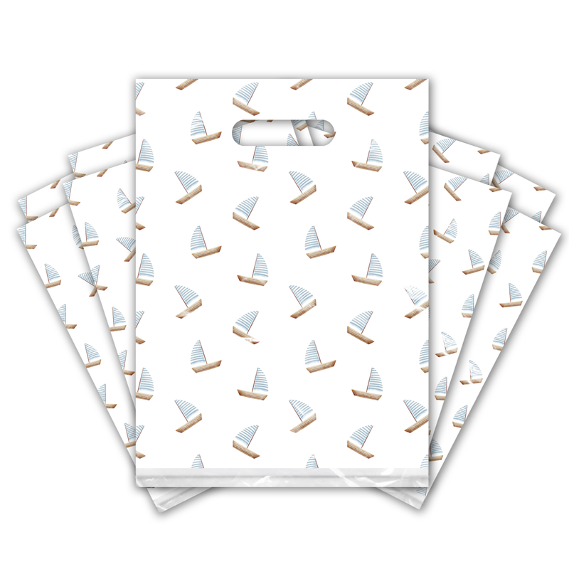 9x12 Sailboats Designer Poly Plastic Merchandise Bags Premium Printed Bags