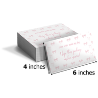 Pink Bows Insert Cards for Business Customers