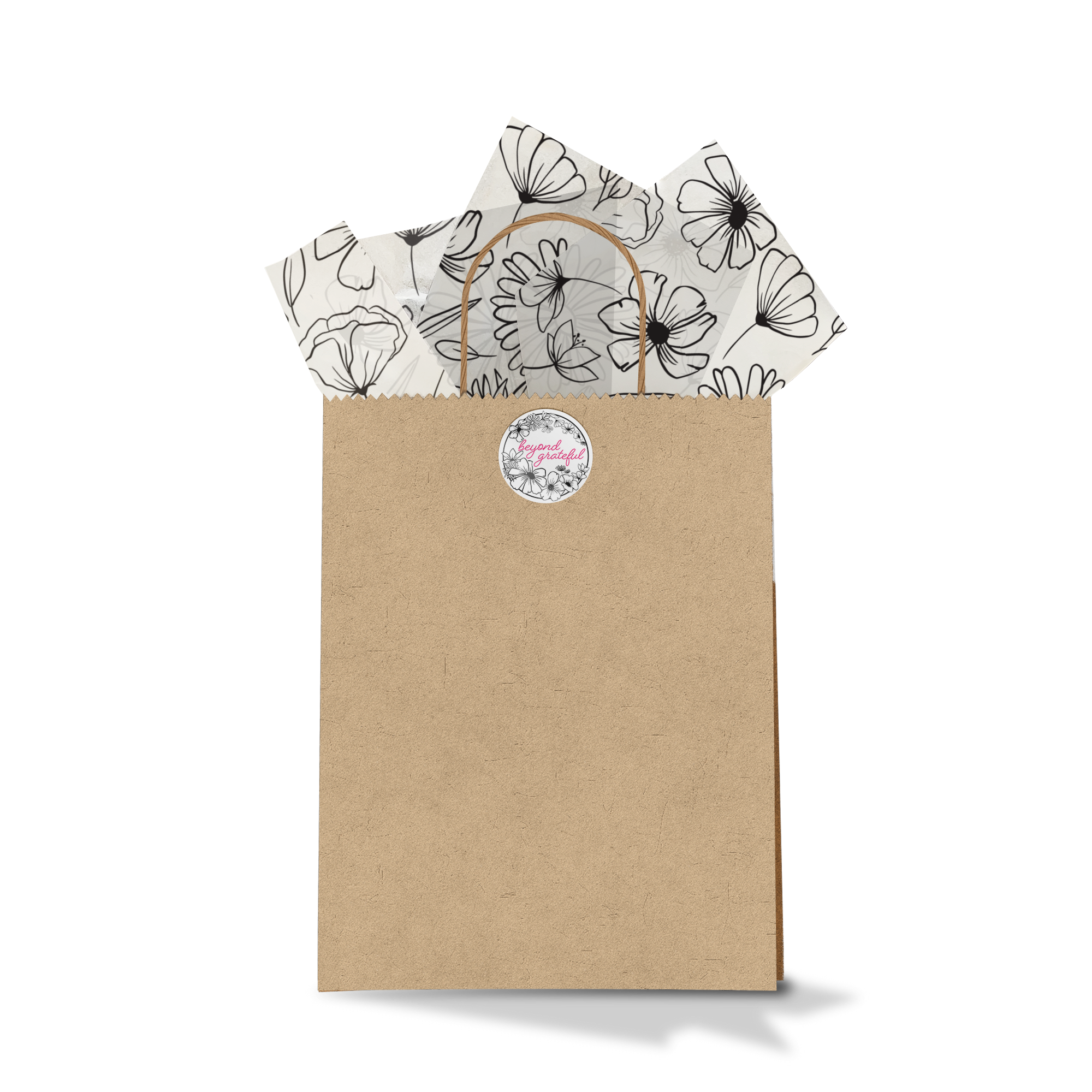 Black and White Floral 20x30 Tissue Paper – Gift Wrapping & Boutique Packaging