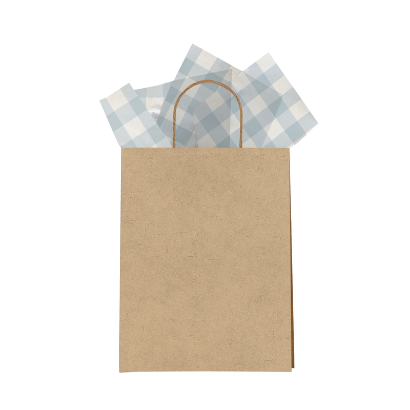 Blue Gingham Designer Tissue Paper for Gift Bags