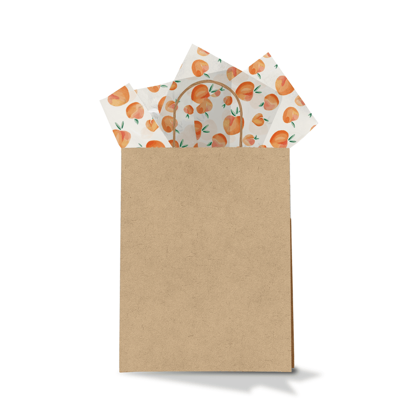 Peaches Printed Tissue Wrap paper in Kraft Shopping Gift Bags  Pro Supply Global