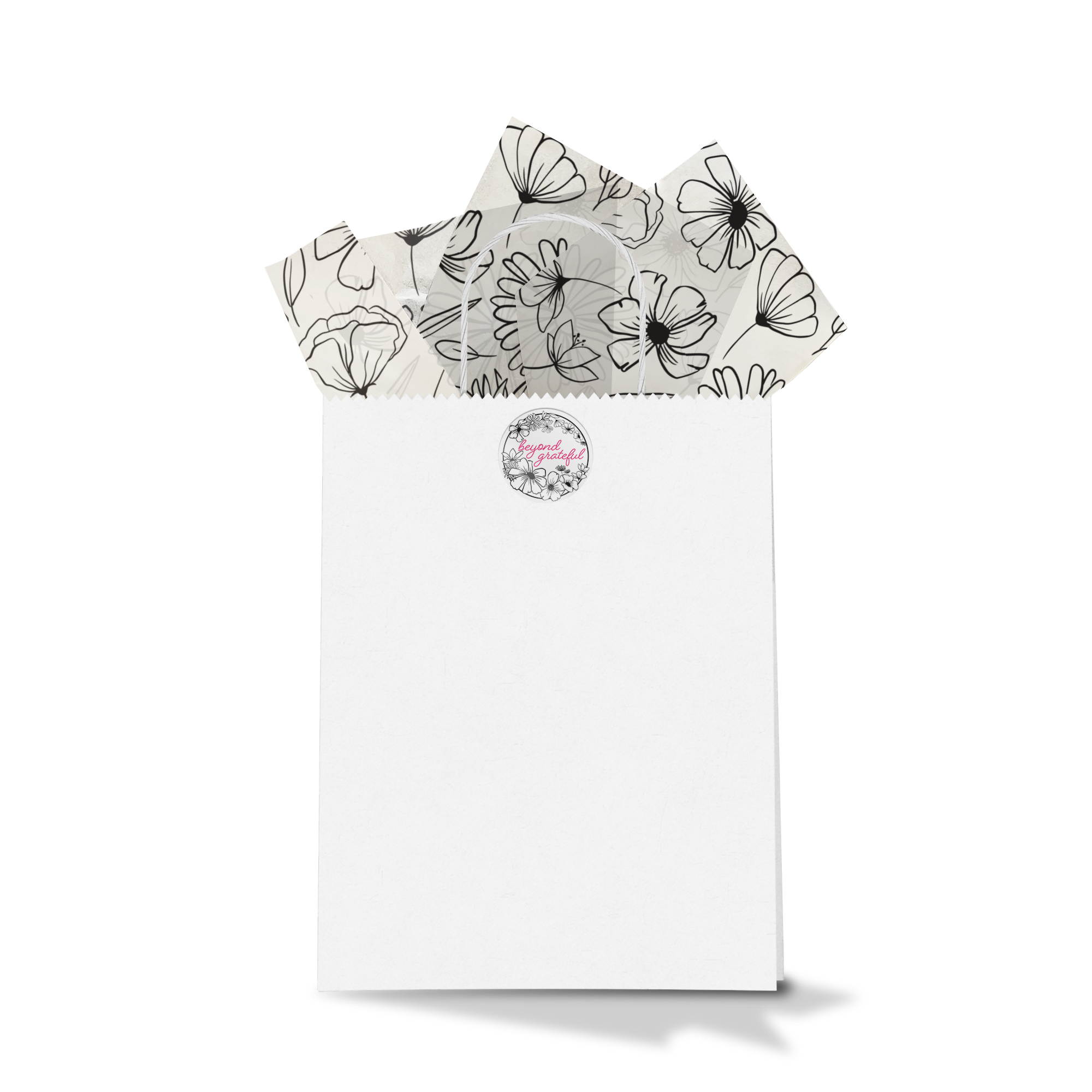 Black and White Floral 20x30 Tissue Paper – Gift Wrapping & Boutique Packaging