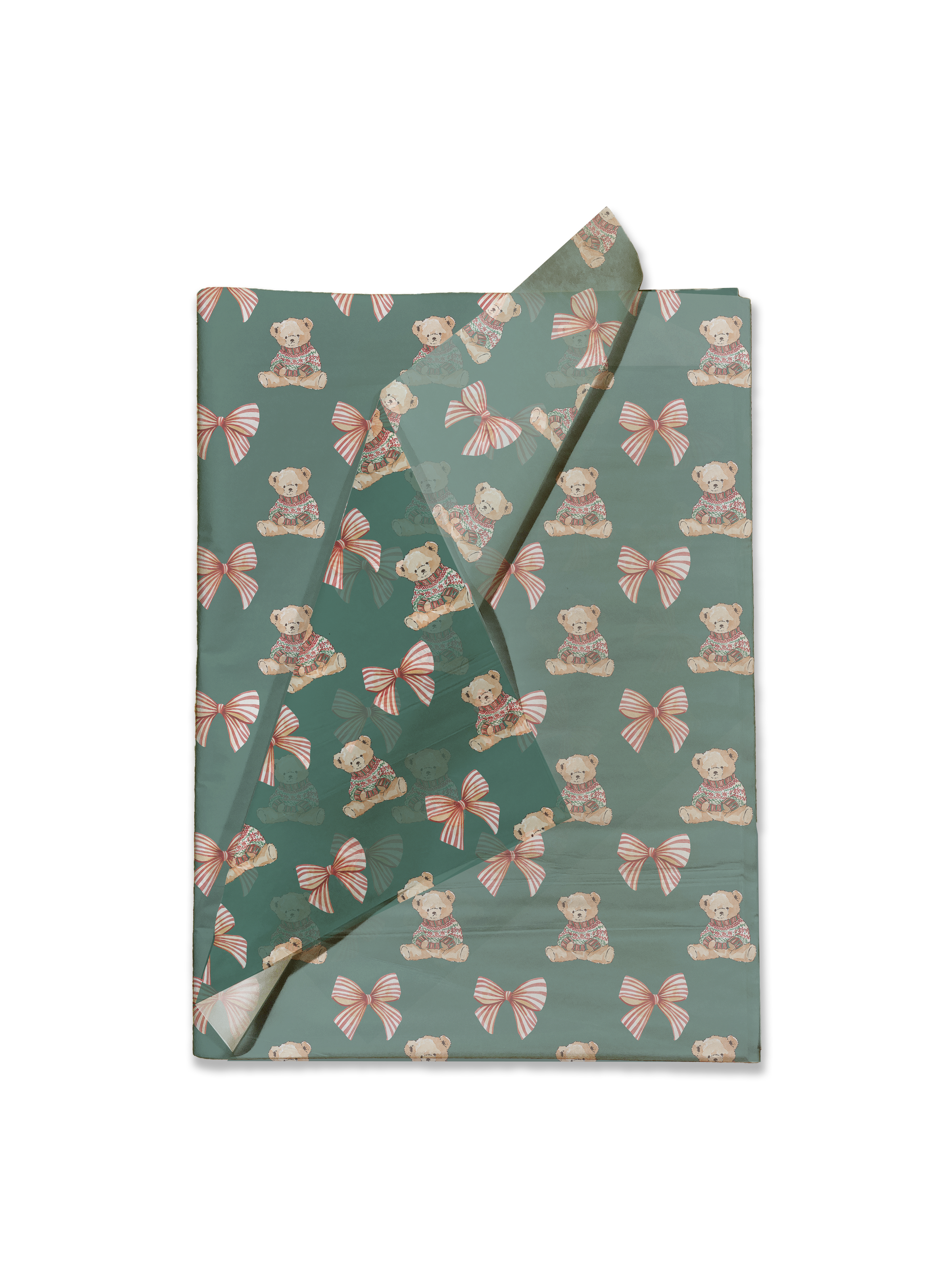 Christmas Teddy Bear Tissue Paper – 20 x 30 Holiday Gift Wrap Tissue Paper