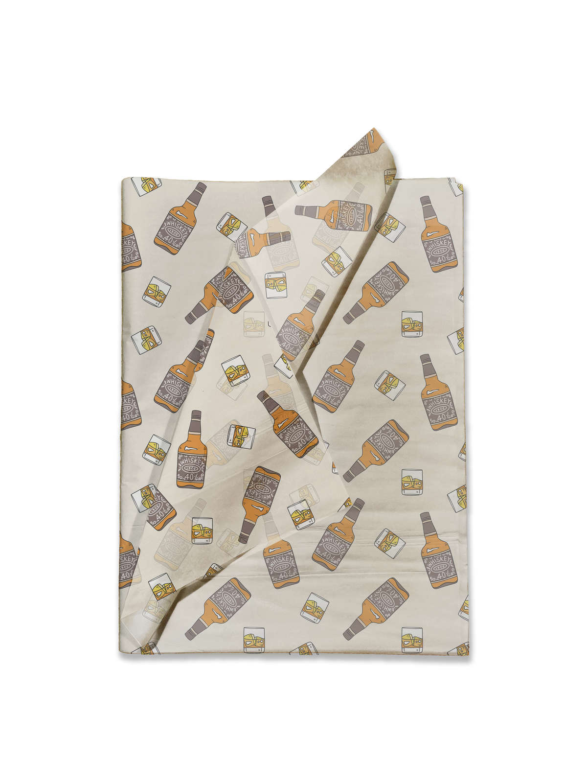 Whiskey Glass Tissue Paper – 20 x 30 Cocktail Gift Wrap Tissue Paper