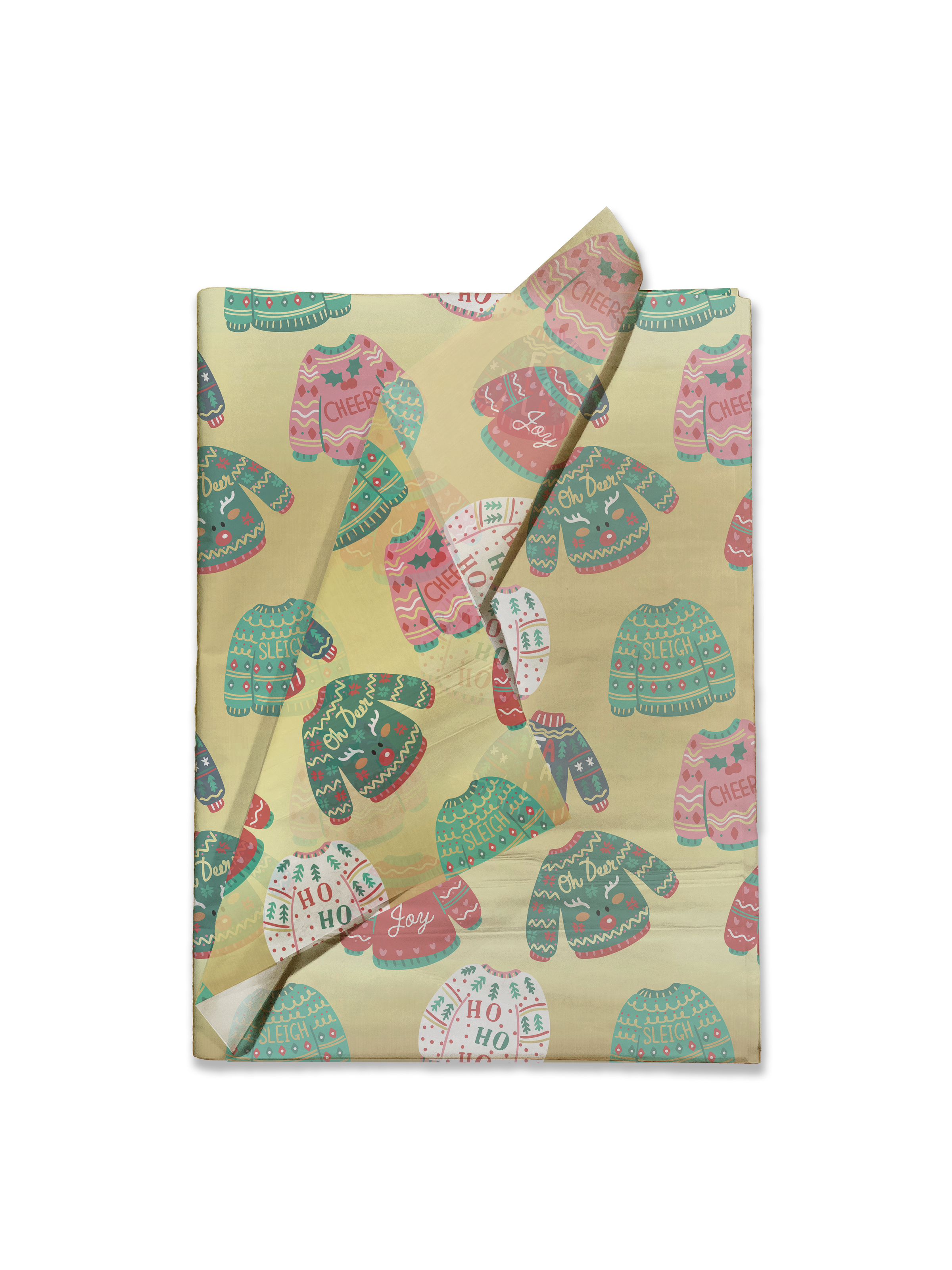 Ugly Christmas Sweater Tissue Paper – 20 x 30 Holiday Gift Wrap Tissue Paper
