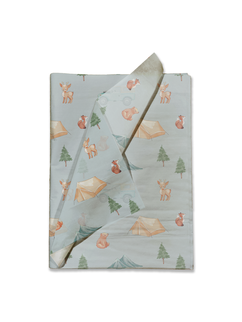 Camping Designer Tissue Paper For Gift Bags