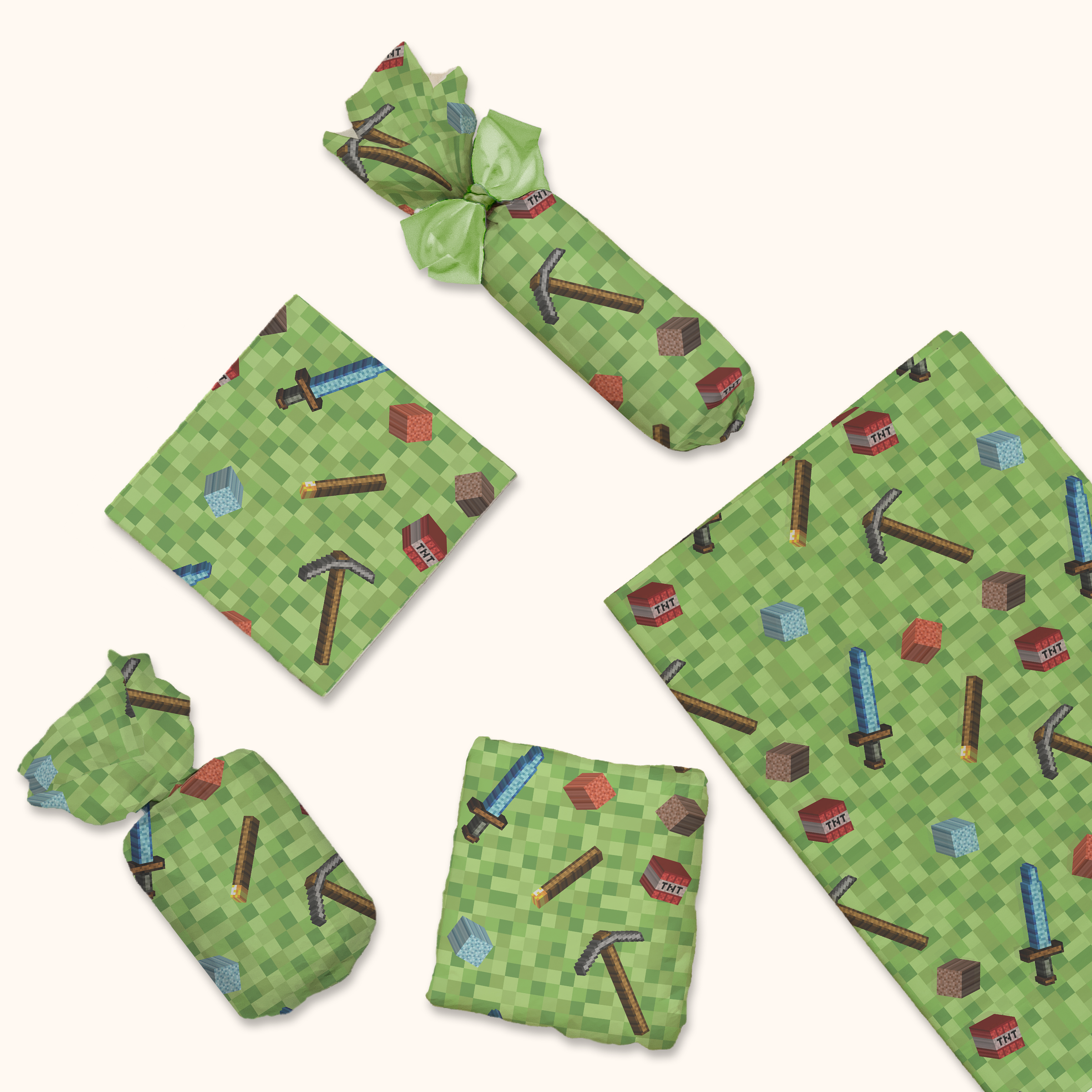 Mining Pixel Game 20x30 Tissue Paper – Gift Wrapping & Boutique Packaging
