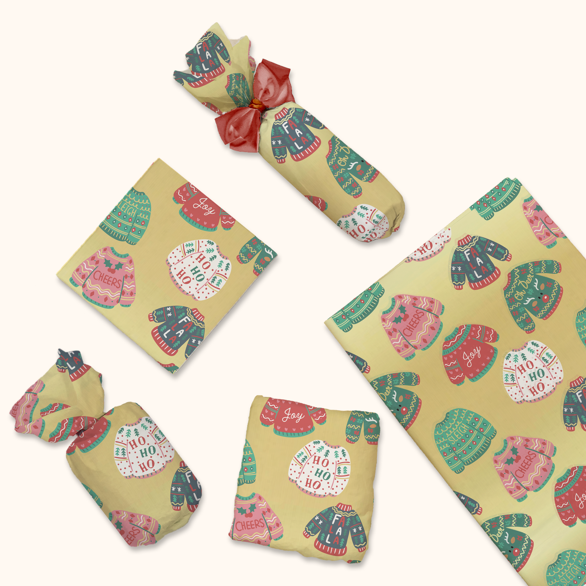 Ugly Christmas Sweater Tissue Paper – 20 x 30 Holiday Gift Wrap Tissue Paper