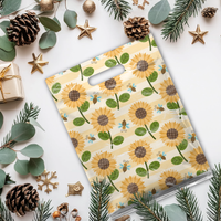 12x15 Sunflowers and Bees Poly Merchandise Bags – Retail Bags with Die-Cut Handles (2 Mil)