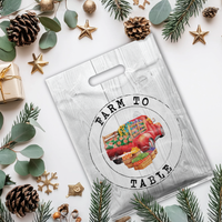 12x15 Farmer's Market Poly Merchandise Bags – Retail Bags with Die-Cut Handles (2 Mil)