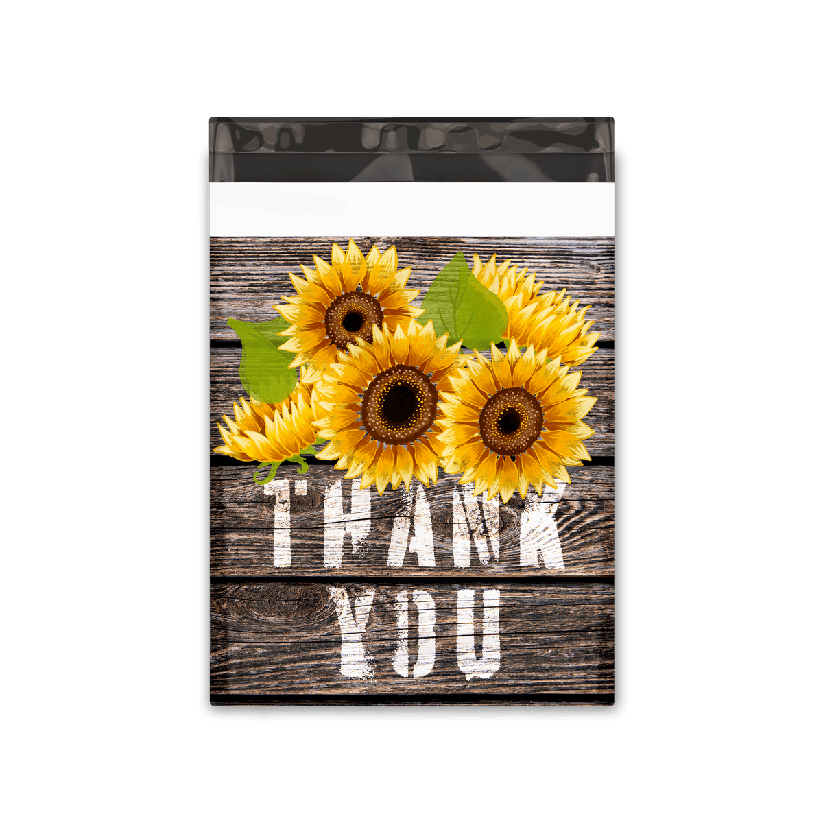 10x13 Sunflower Thank You Poly Mailers Shipping Envelopes Premium Printed Bags - Pro Supply Global