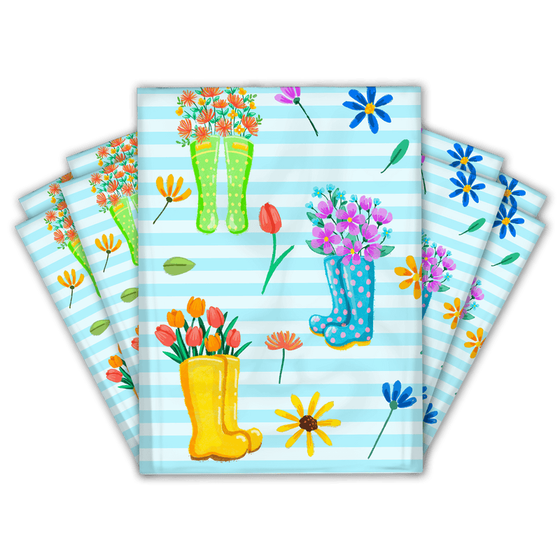 Colorful boots &flower Designer Poly mailers bags Pro supply Global