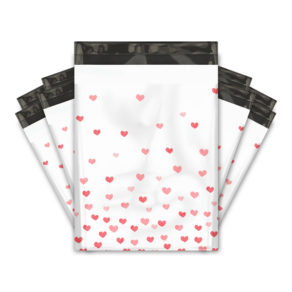 Fading Hearts Designer Poly Mailers Shipping Envelopes Premium Printed Bags