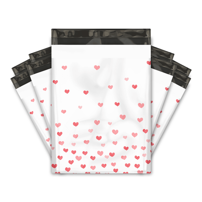  Fading Hearts Designer Poly Mailers Shipping Envelopes Premium Printed Bags