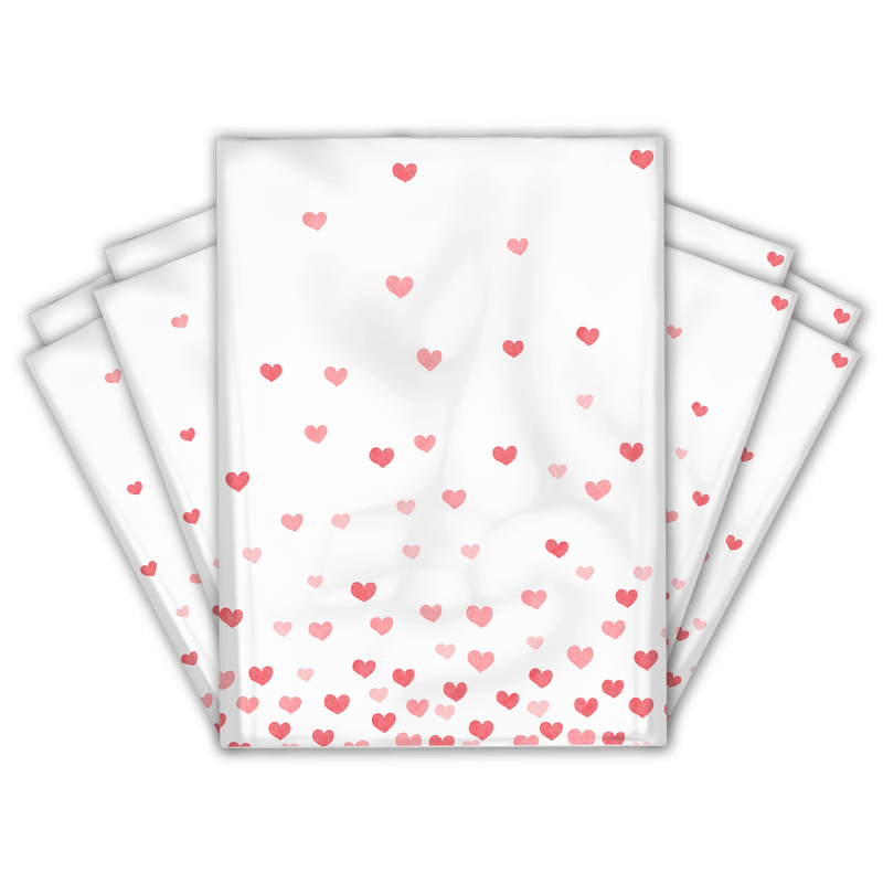  Fading Hearts Designer Poly Mailers Shipping Envelopes Premium Printed Bags