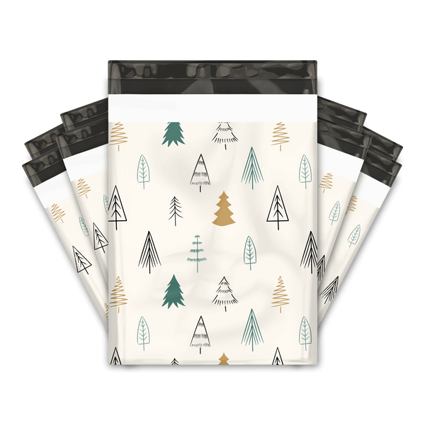 Christmas Fir Trees Designer Poly Mailers Shipping Envelopes Premium Printed Bags