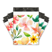 Watercolor Flowers Designer Poly Mailers Shipping Envelopes Premium Printed Bags