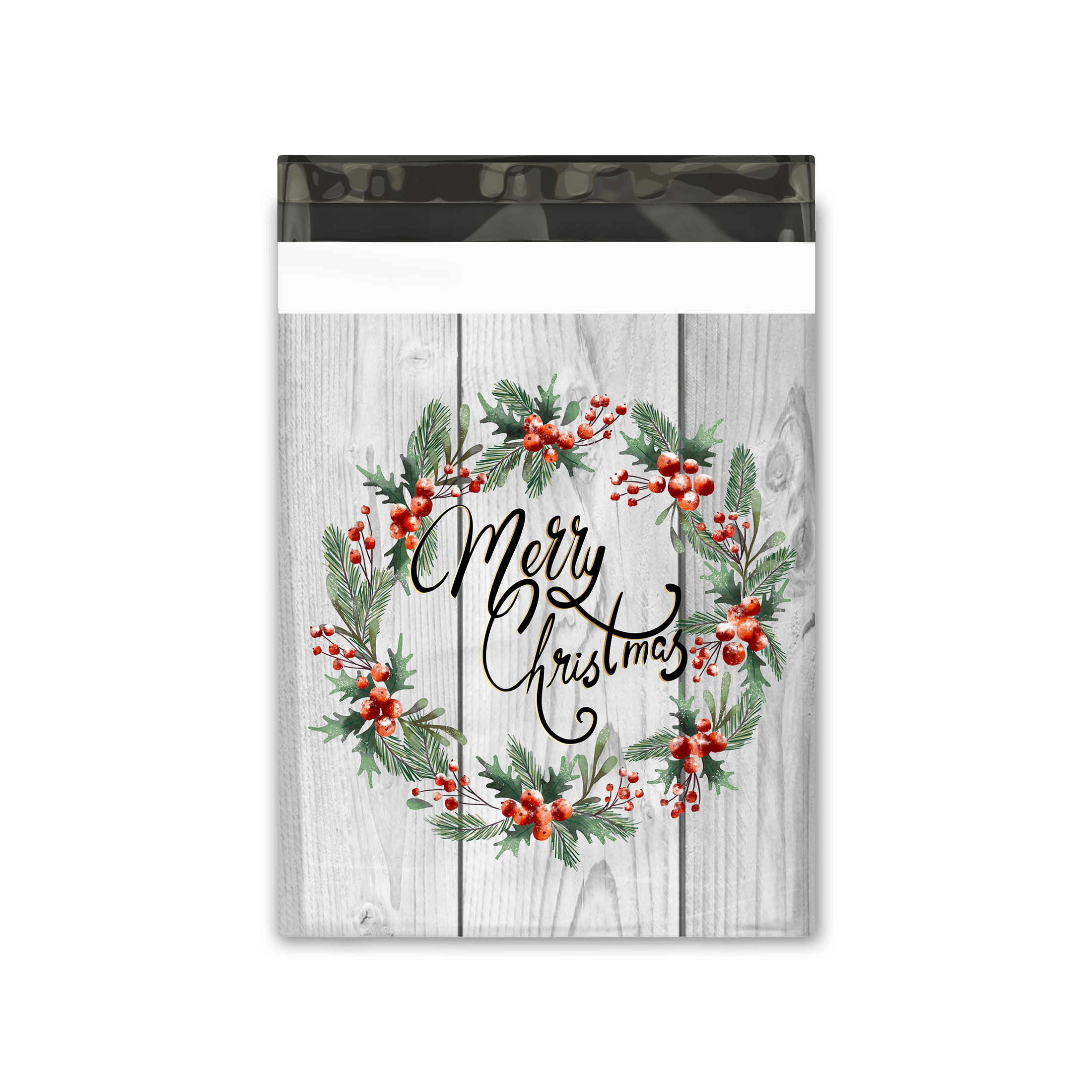 Single 10x13 Christmas Wreath Themed Poly Mailer