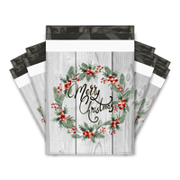 Multiple 10x13 Christmas Wreath Themed Poly Mailers