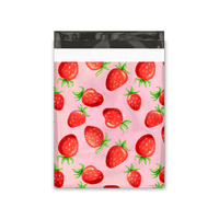 10x13 Watercolor Strawberries Designer Poly Mailers Shipping Envelopes Premium Printed Bags - Pro Supply Global