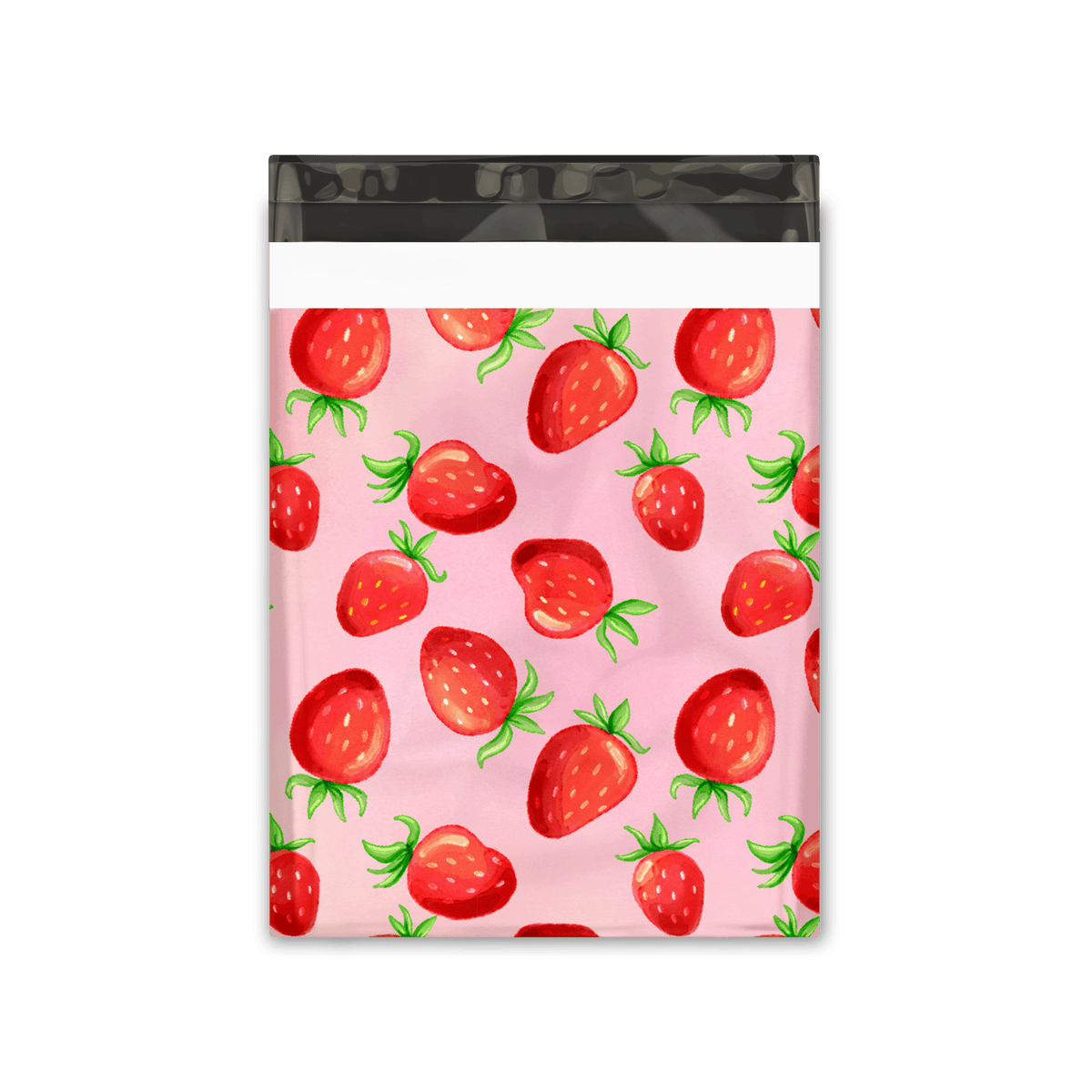 10x13 Watercolor Strawberries Designer Poly Mailers Shipping Envelopes Premium Printed Bags - Pro Supply Global