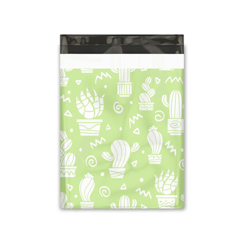 12x15" Green Cactus Designer Poly Mailers Shipping Envelopes Premium Printed Bags - Pro Supply Global