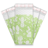 Green Cactus Designer Poly Bubble Mailer Padded Shipping Bags Pro Supply Global