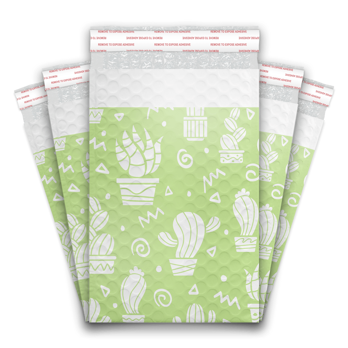 Green Cactus Designer Poly Bubble Mailer Padded Shipping Bags Pro Supply Global