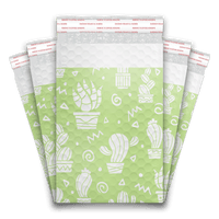 Green Cactus Designer Poly Bubble Mailer Padded Shipping Bags Pro Supply Global