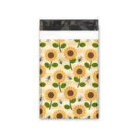 6x9" Sunflowers and Bumble Bees Designer Poly Mailers Shipping Envelopes Premium Printed Bags - Pro Supply Global