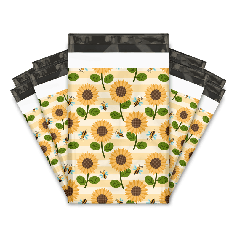 Sunflower and Bees Designer Poly mailers bags Pro supply Global