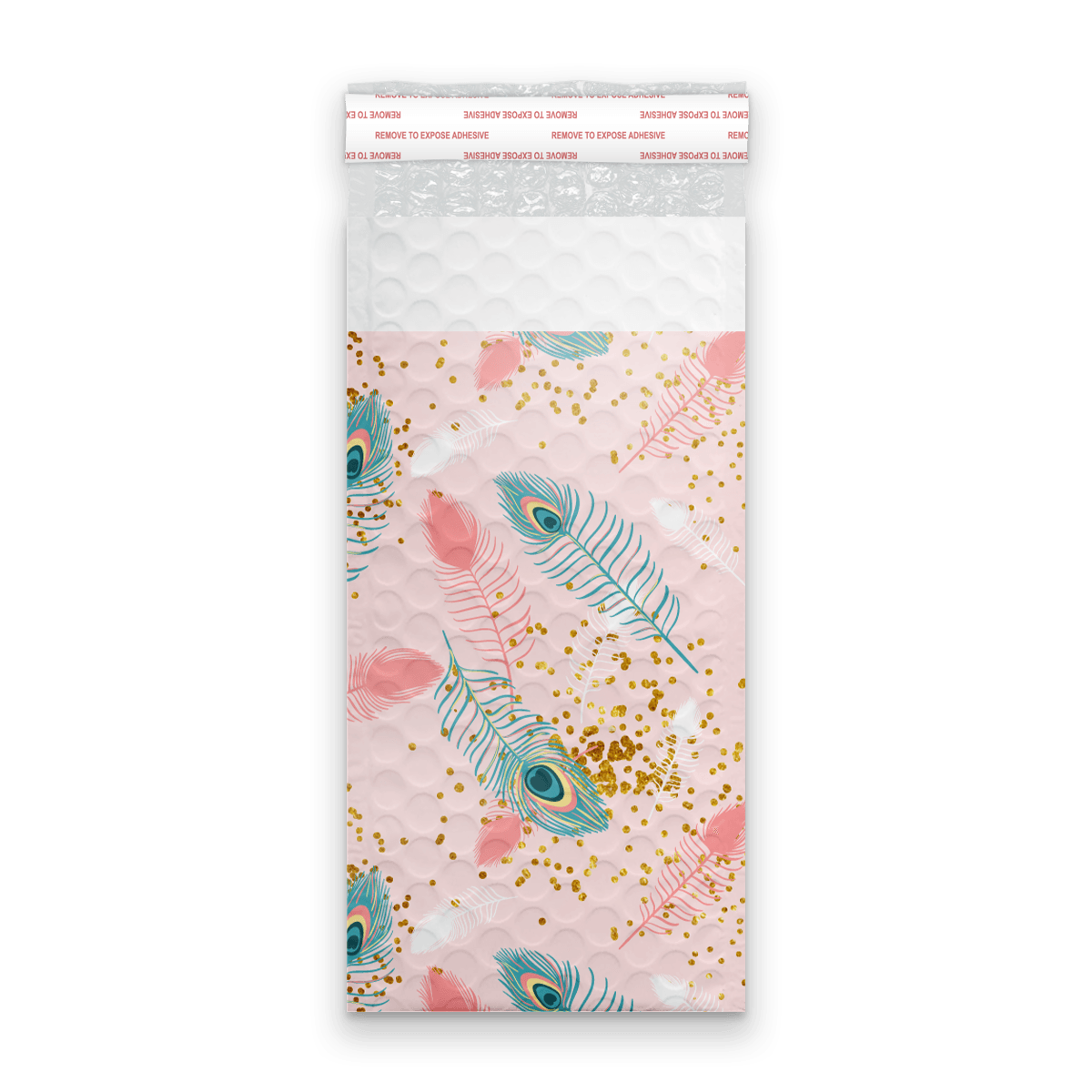 4x8 Pink Peacock Designer Self Seal Poly Bubble Mailers Shipping Envelopes Custom Boutique Padded Bags - Pro Supply Global