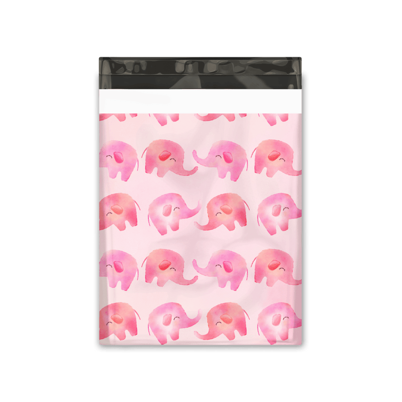 10x13 Pink Elephant Designer Poly Mailers Shipping Envelopes Premium Printed Bags - Pro Supply Global