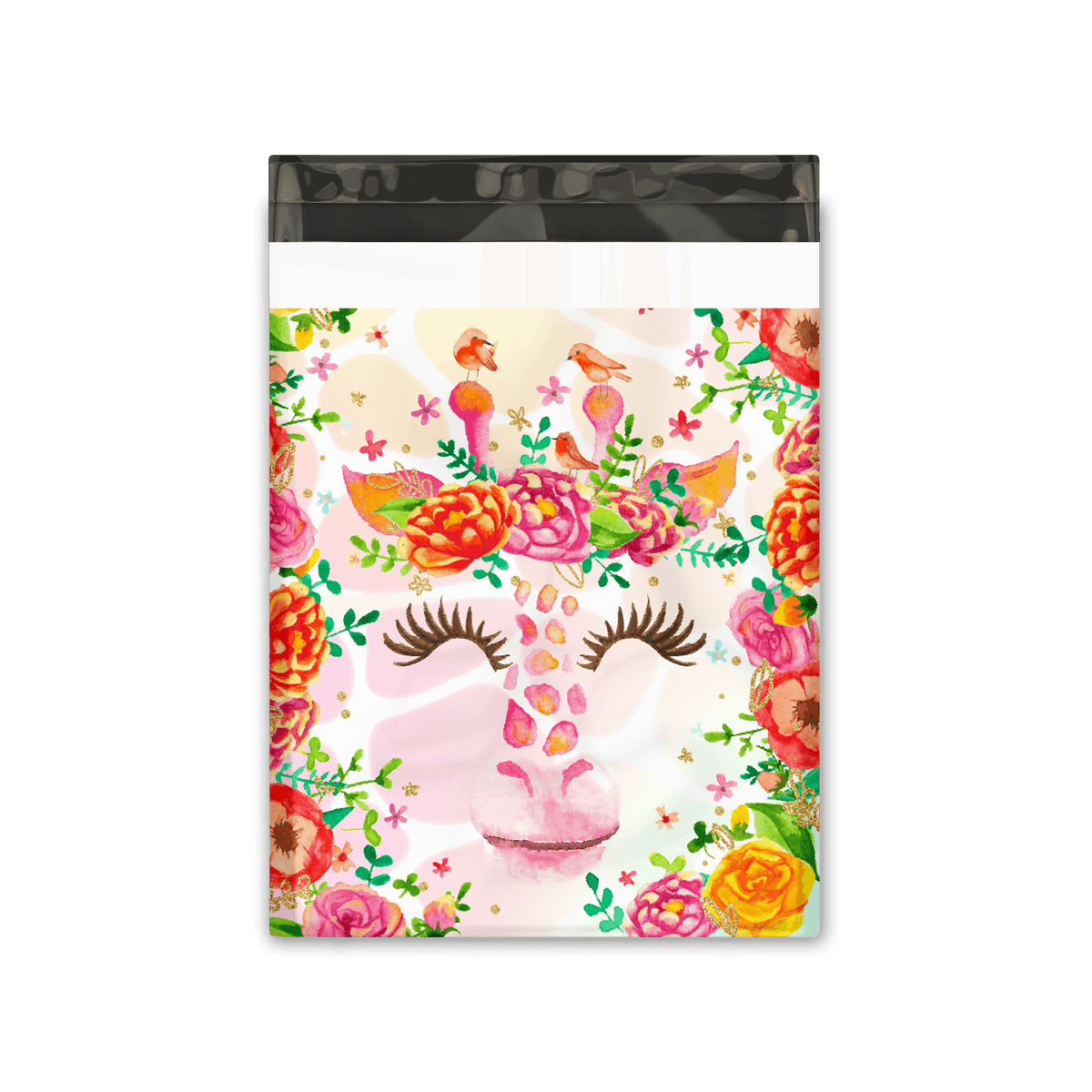 10x13 Floral Giraffe Designer Poly Mailers Shipping Envelopes Premium Printed Bags - Pro Supply Global
