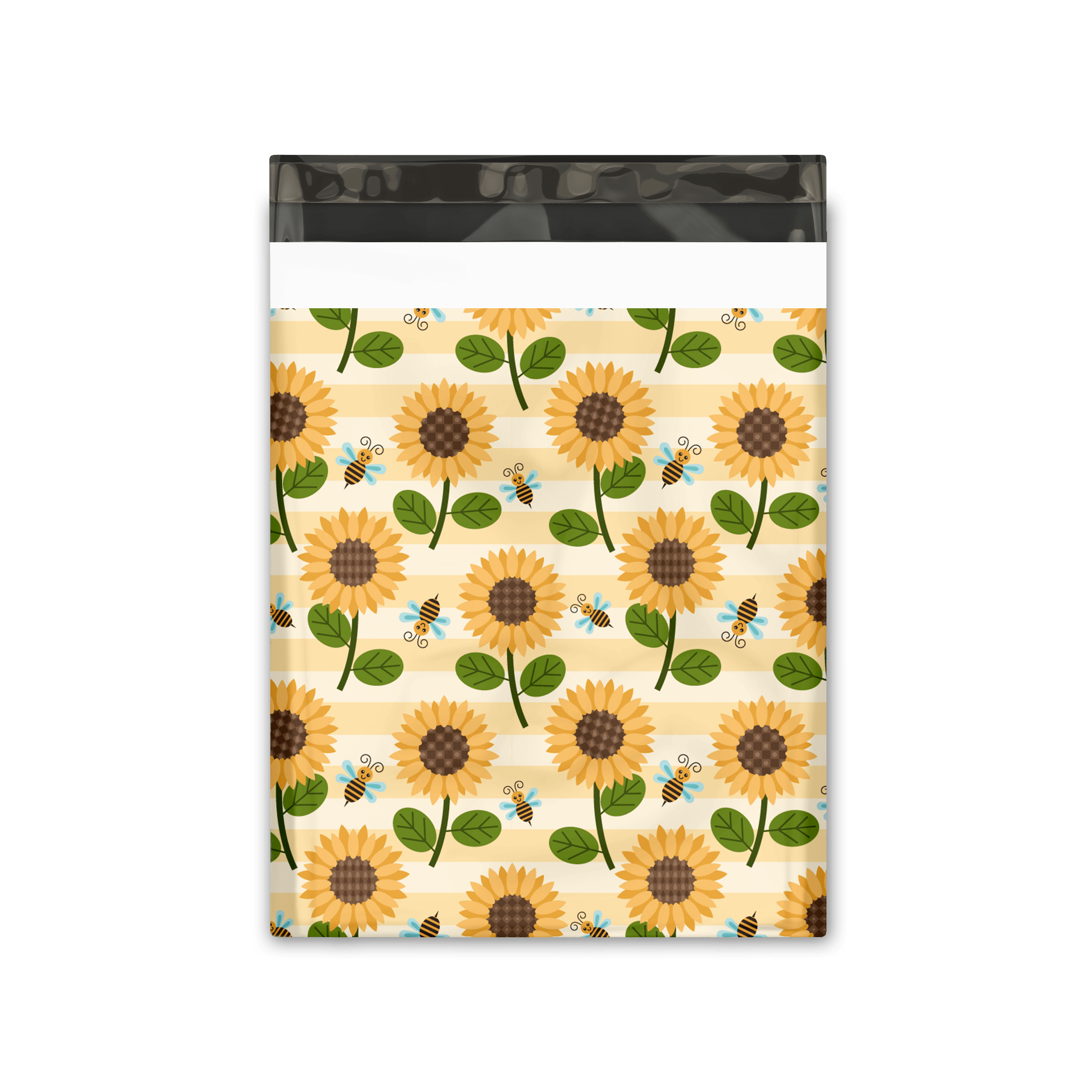 12x15" Sunflowers and Bees Designer Poly Mailers Shipping Envelopes Premium Printed Bags - Pro Supply Global