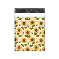 12x15" Sunflowers and Bees Designer Poly Mailers Shipping Envelopes Premium Printed Bags - Pro Supply Global