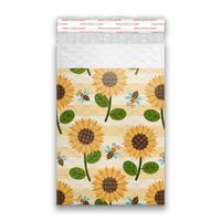 6x9 Sunflowers and Bees Designer Self Seal Poly Bubble Mailers Shipping Envelopes Custom Boutique Padded Bags - Pro Supply Global