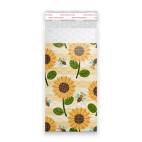 4x8 Sunflowers and Bees Designer Self Seal Poly Bubble Mailers Shipping Envelopes Custom Boutique Padded Bags - Pro Supply Global