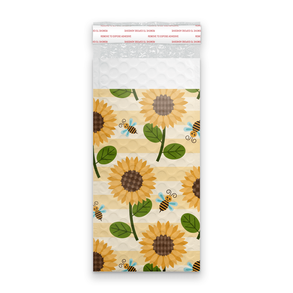 4x8 Sunflowers and Bees Designer Self Seal Poly Bubble Mailers Shipping Envelopes Custom Boutique Padded Bags - Pro Supply Global