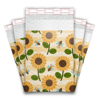 Sunflower and Bees Designer Poly bubble mailers padded bags Pro supply Global