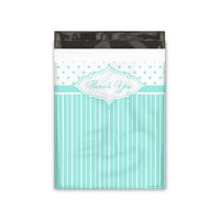 10x13 Turquoise Thank You Stripes Polka Dots & Chevron Poly Mailers Shipping Envelopes Premium Printed Bags - Pro Supply Global