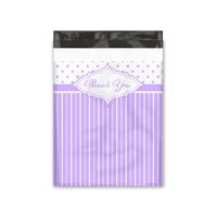 10x13 Purple Thank You Stripes Polka Dots & Chevron Poly Mailers Shipping Envelopes Premium Printed Bags - Pro Supply Global