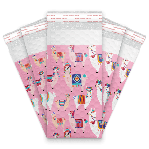Llamas Designer Self Seal Poly Bubble Mailers Shipping Envelopes Padded Bags