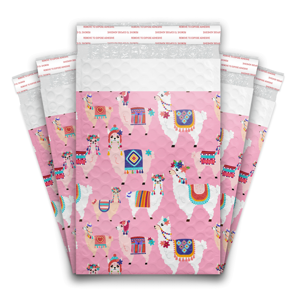 Pink llama Designer Poly Bubble Mailer Padded Shipping Bags Pro Supply Global