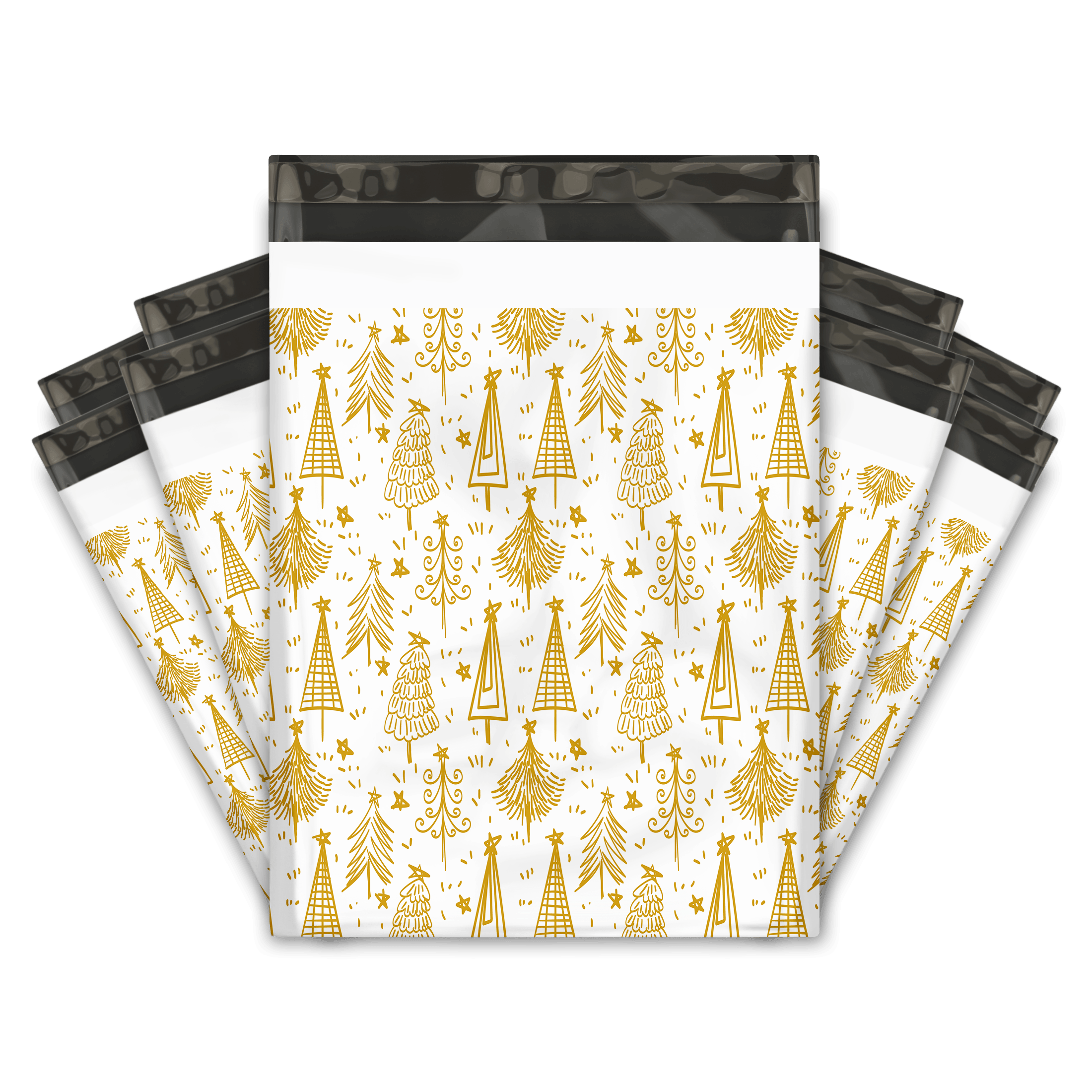 Golden Christmas Tress Designer Poly Merchandise Premium Printed Bags