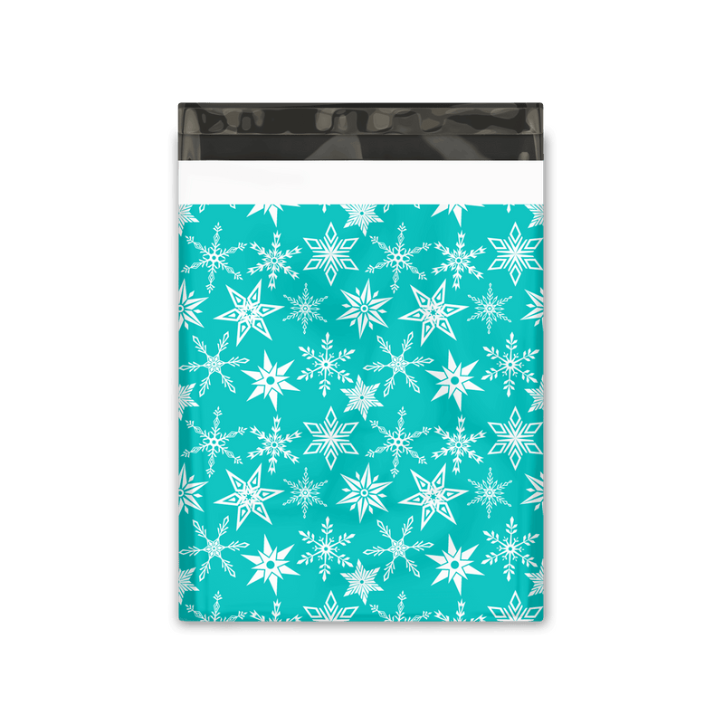 10x13 Winter Snowflakes Designer Poly Mailers Shipping Envelopes Premium Printed Bags - Pro Supply Global